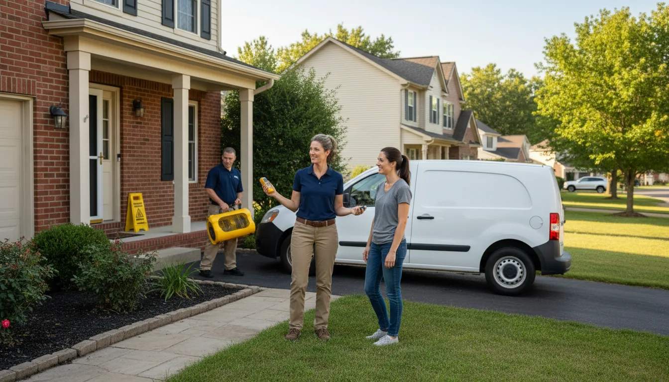 Residential water damage restoration in Hecker, IL